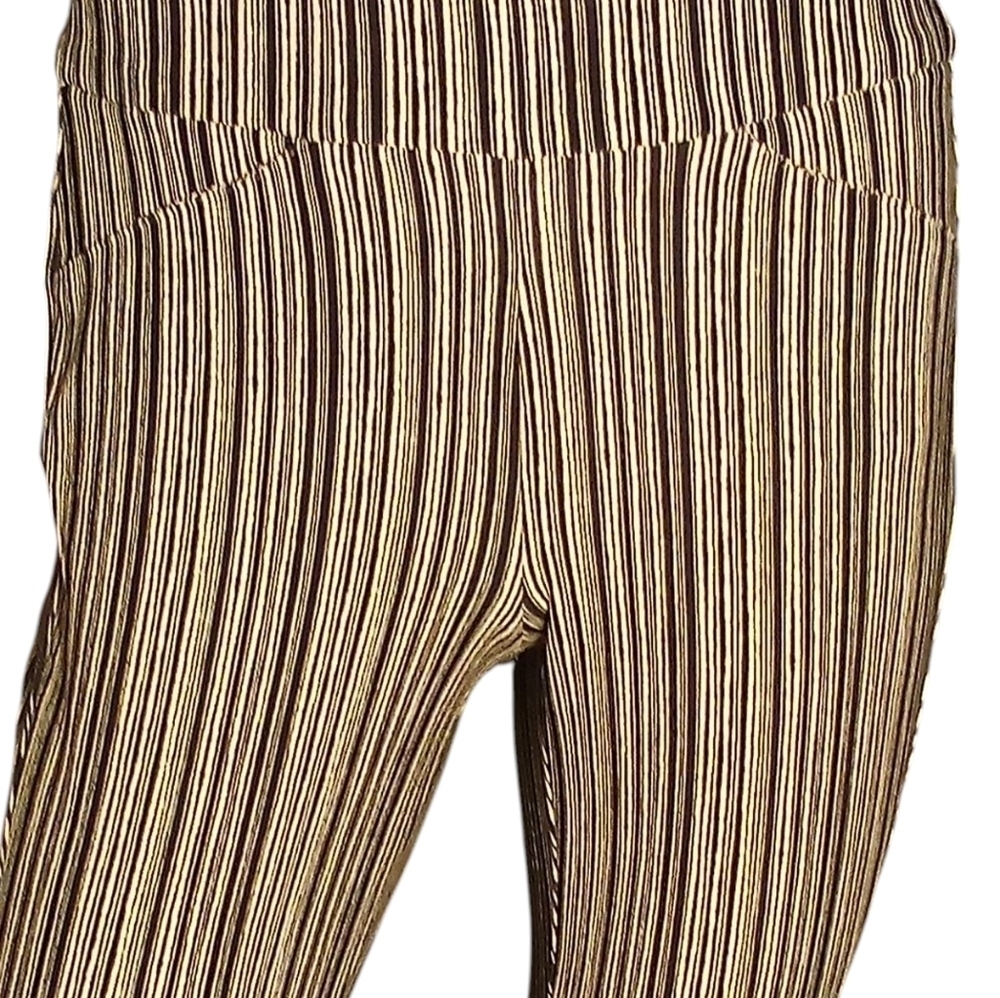 Chicos Travelers - Cropped Pants With Black & White Stripes, Faux Front Pockets, - Picture 6 of 14